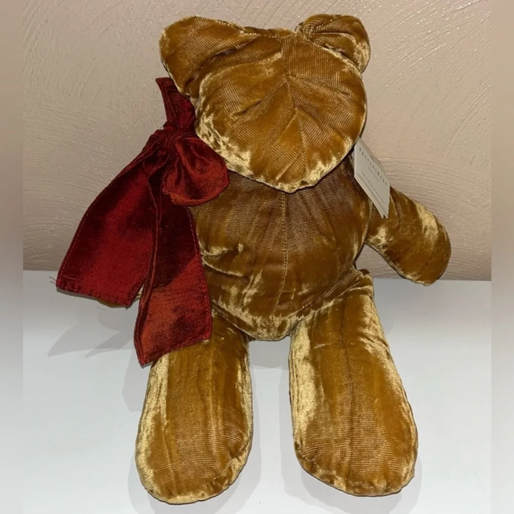 NWT Pottery Barn Gold Noel Bear